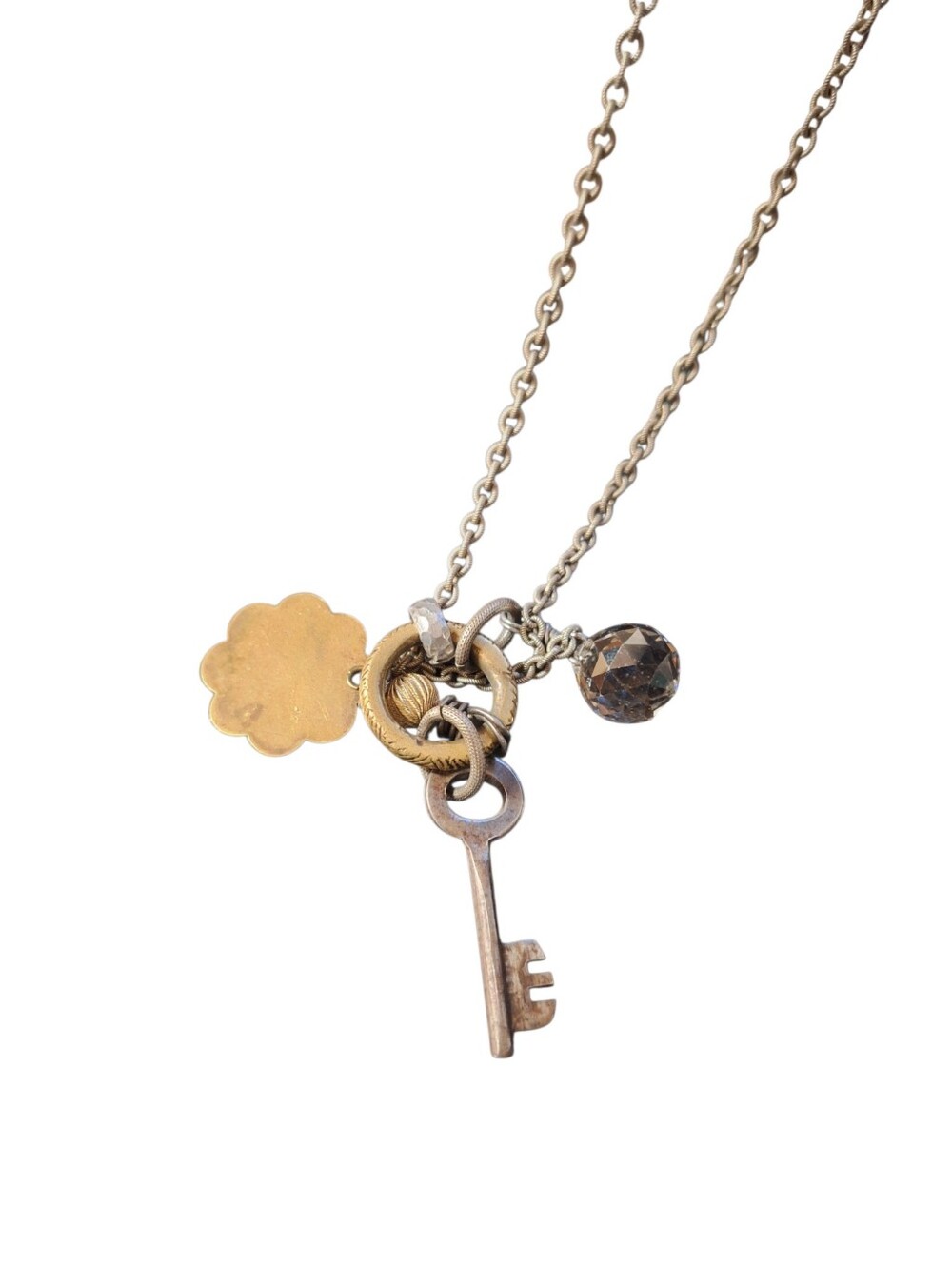 Vintage Clutter Style Necklace w/ 1963 Butler Co Iowa Dog TAG & KEY
